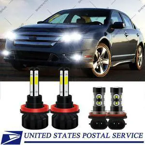 For Ford Fusion Focus LED Headlights Kit Low Beam Fog Light Bulbs 8000K Combo 4x