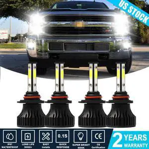 Combo LED Headlight Bulbs 6000k for  Silverado 1500 2500HD 3500HD 2003-2006