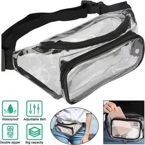 Clear Waist Pouch Bag Transparent Zipper Fanny Pack Adjustable Strap Travel Gift