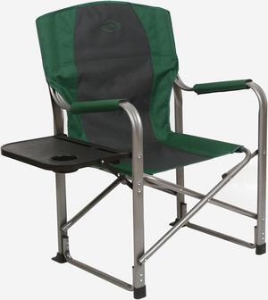 Portable Director's Chair with Side Table  Cup Holder, Green  Black
