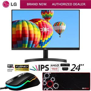 24" FHD IPS LED  FreeSync 3-Side Borderless Monitor + Gaming Mouse Bundle