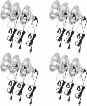 12-Pack Clamp Lamp Light 8.5-Inch Reflector 6 Ft Cord 150W E26/E27