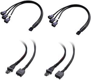 Cable Matters 2-Pack 3 Way 4 Pin PWM Fan Splitter Cable - 12 Inches & PWM 4 Pin Fan Extension Cable