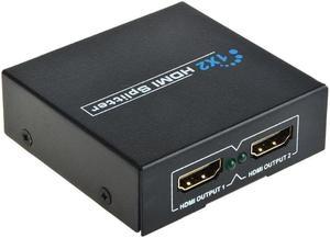 New Full HD 1x2 Port HDMI Splitter Amplifier Repeater 3D 1080p Female Switch Box Hub