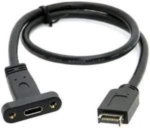 USB 3.1 Front Panel Header to USB-C Type-C Female Extension Cable 40cm with Panel Mount Screw UC-037