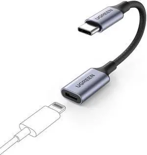 UGREEN USB-C to Lightning Audio Adapter Cable USB Type C Male to Lightning Female Headphones Converter for iPad/MacBook/USB C Phones to Connect with Lightning Earphones Support Call