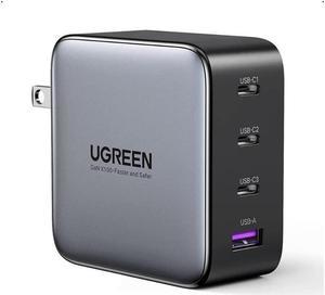 UGREEN 100W USB C Wall Charger - 4 Port GaN PD Fast Charger USB-C Power Adapter Compatible with MacBook Pro/Air, Dell XPS, iPad Mini/Pro, iPhone 13/13 Pro Max/iPhone 12, Galaxy S22/S21, Pixel