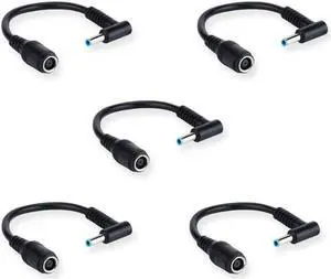 Purpleleaf Tip Adapter HP Connector Converter 7.4x5.0mm to 4.5x3.0mm for HP Stream Spectre Pavilion Envy Elitebook Split Chromebook; DC Dongle for HP Notebook Adapter Replacement Power Cord (5 Pack)