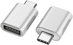 USB C to USB Adapter2 PackUSBC to USB 30 AdapterUSB TypeC to USBThunderbolt 3 to USB Female Adapter OTG for MacBook Pro 2019MacBook Air 2020iPad Pro 2020More TypeC DevicesSilver