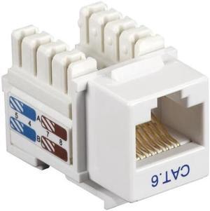 Black Box CAT6J-WH-25PAK CAT6 Keystone Jack - Unshielded, RJ45, White, 25-Pack