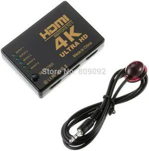 4K 3D 1080p HD 1.4 HDMI Splitter 5 Port Hub Box Auto Switch 5 In 1 Out Switcher With Remote Control for PS3/4
