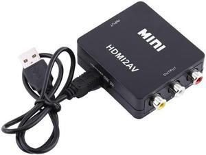 PUSOKEI Digital HDMI to RCA,HD Video Converter, 720p/1080p Mini HDMI to RCA Composite Video Audio AV CVBS Adapter Converter,Support NTSC/PAL Format (Black