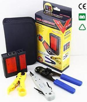 NOYAFA NF-1201 Network tool kit Wire stripper & network cable tester & RJ45 Crimping tool & punch Down Tool,Network Toolkit Cable Tester + Punch Down + RJ45 Plug Crimp Tool
