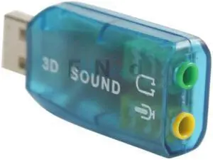 Blue USB 2.0 to Mic/Speaker 5.1 audio Sound Card Adapter 5V Plug & Play