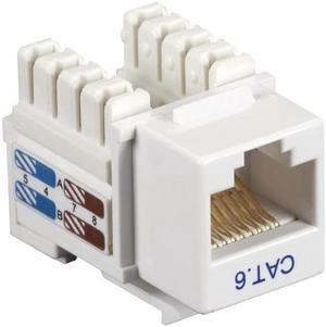 Black Box CAT6J-WH-25PAK CAT6 Keystone Jack - Unshielded, RJ45, White, 25-Pack