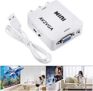 Portable AV to VGA Video Converter with 1080P Conversion Head Support AV Enaled Devices to VGA Enaled Devices