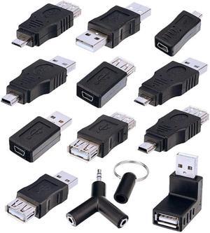Sunmns OTG USB Mini Micro Male to Female Connector Adapter Converter, Support Data Sync and Charging, 13 Pieces