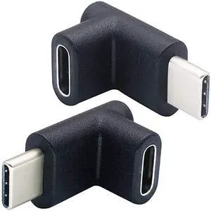 90 Degree Type C USB Adapter Gen 2 10Gbps 3A UpampDown 90 Degree USB 31 Type C Male to Female Connector Supports Charging Data Audio Video Adapter for MacBook Pro2PackUpDown