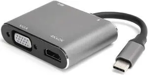 USB C Hub Multiport Adapter, 4in 1 USB-C Converter, with 4K HDMI, 1080P VGA, USB3.0, USB-C Interface, USB-C Docking Station for Laptop/Notebook/Type C Devices