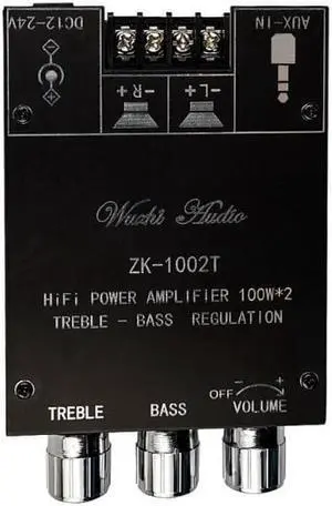 ZK-1002T 100W*2 High and Bass Adjustment bluetooth 5.0 Audio Power Amplifier Board Module Subwoofer Dual Channel Stereo