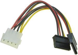 4Pin Molex Male 1 to 2 SATA Female Power Supply Extension Cable IDE Power Port to Dual 15 Pin SATA Y Splitter