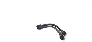 AYA 7" 8-Pin EPS-12V Male to Dual 8-Pin EPS-12V Female Y Splitter Cable 18AWG Black Sleeves AYA-8PM-2X8PF