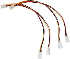 3Pin One change two Y Splitter Pc Cable Computer Case Power Connector Fan Adapter Pack of 2