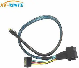 XT-XINTE 0.5m U.2 U2 SFF-8639 for NVME PCIe SSD Adapter Cable for Mainboard SFF-8654 Slim SAS to SFF-8639 U.2 PCIE