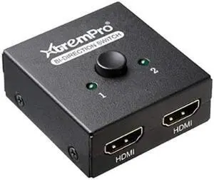 XtremPro 61032 4K HDMI 4K 2 Ports Bi-Direction Switch, 2 x 1 / 1 x 2 Hub-HDCP Passthrough, Supports Ultra HD 4K, 3D, 1080P, 1080i, 720p, No power Source need - Black