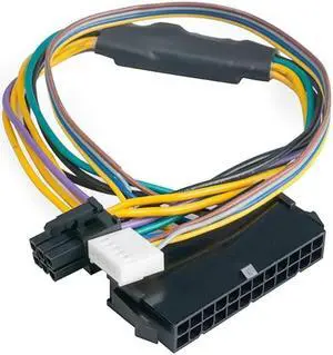 ATX Main 24 Pin Female to 6 Pin Male 6 Pin PCI-E PSU Power Adapter Supply Cable Connector for HP Elite 8100 8200 8300 800G1 18AWG 30CM
