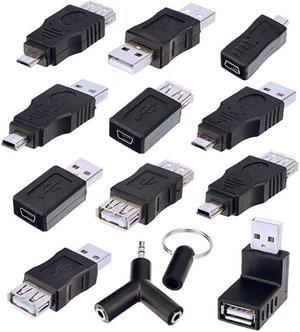Sunmns OTG USB Mini Micro Male to Female Connector Adapter Converter, Support Data Sync and Charging, 13 Pieces