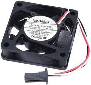 Genuine 2406KL-05W-B59 DC24V 0.13A 60*60*15mm Three Wires Square Cooling Fan