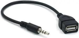 3.5mm Male Audio AUX Jack to USB 2.0 Type A Female OTG Converter Adapter Cable