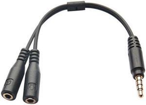 Size 3.5mm Stereo Audio Male To 2 Female Earphone Mic TRRS Y Splitter Cable Adapter Cable Wire