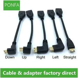 & Down & Left & Right Angle 90 Degree Mini -compatible 4K Cable Male to Female Cable for HDTV LCD Laptop PS3 Projector