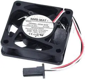 Genuine 2406KL-05W-B59 DC24V 0.13A 60*60*15mm Three Wires Square Cooling Fan
