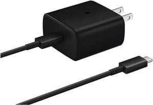 FOR Samsung 45W USBC Super Fast Charging Wall Charger  Black 45W TA w Cable Black