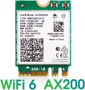 3000Mbps WiFi 6 M.2 Key E For Intel AX200 Dual Band Wireless Adapter, AX200NGW Bluetooth 5.0 Wi-Fi Network Card, 2.4Ghz/5Ghz, 802.11ac/ax, Support MU-MIMO, OFDMA, Support Windows 10 For Laptop Desktop