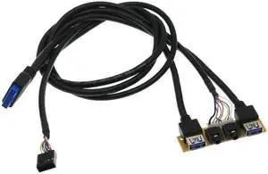 Front Case Panel USB3.0+USB3.0+H D Jack Ports I/O Board+Internal Wire G99B