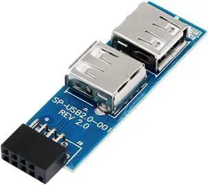 9pin USB 2.0 Female Pin Dual 2 Port USB Motherboard Header Adapter-1Type for PC (1) 9pin USB 2.0 Female Pin Dual 2 Port USB Motherboard Header Adapter-1Type for PC (1)