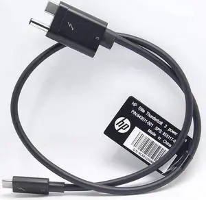 Thunderbolt 3 Cable: Custom End (AC+USB Type-C to USB Type-C) for HP Part Number: 843011-001