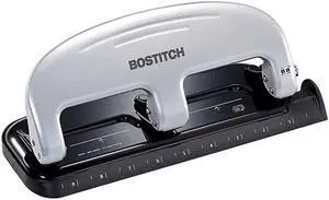 Bostitch inPRESS 20 Reduced Effort ThreeHole Punch Silver Black 2220