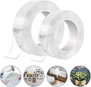 Nano Double Sided Tape 33 Ft Multipurpose Wall Hanging Strips Removable Clear Adhesive Tape Strips for Photos Home Decor Office Décor