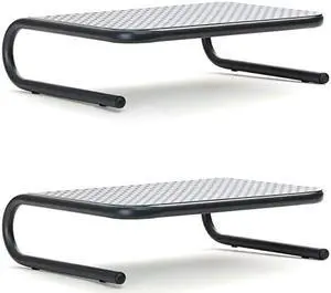 2METMONSTBLK Metal Monitor Stand Monitor Riser for Computer Laptop Desk iMac 2Pack Black