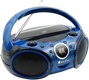 CD CDRRW Boombox Portablew Bluetooth Player AMFM Radio Aux Input Headset Jack Foldable Carrying Handle Starlight Blue