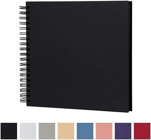 10 x 10 Inch DIY Scrapbook Photo Album Hardcover Kraft Blank Black Page Wedding and Anniversary Family Photo Album Black 10 Inch