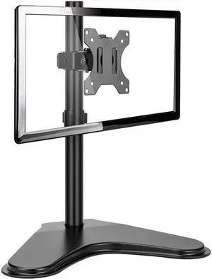 Single Monitor Stand Free Standing Full Motion Desk Mount Riser fits 13 to 32 inch Screens with Adjustable Height Tilt Swivel Rotation