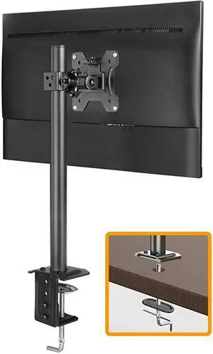 Monitor Mount for 1332 Computer Screens Improved LCDLED Monitor Riser HeightAngle Adjustable Single Desk Mount StandHolds up to 176lbs Black EGCM12