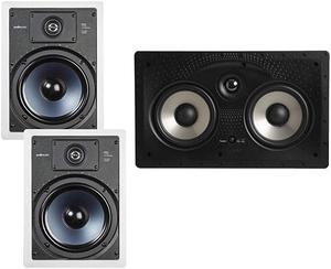 255CRT 2way InWall Center Channel Speaker Audio RC85i 2way Premium InWall 8 Speakers Pair of 2 Perfect for Damp and Humid IndoorOutdoor Placement White Paintable Grille