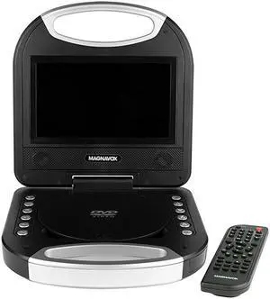 MTFT750BK Portable 7 inch TFT DVDCD Player with Remote Control and Car Adapter in Black | Rechargeable Battery | Headphone Jack | Builtin Speakers |